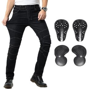 Men's Motorcycle Pants Motocross Riding Jeans Adventure Motorbike Pants with Knee and Hip CE Armor Protector Pads