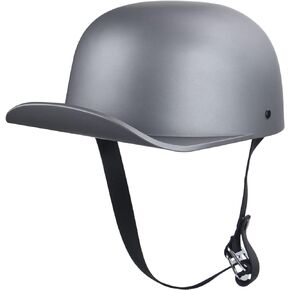 Uchoose Baseball Style Cap Motorcycle Helmets Matte Black Unisex-Adult Helmet for Adults Motorcycle Motorbike Moped Street Bike DOT Approved