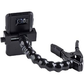 ModularHose Assistive Technology Phone Holder with Heavy-Duty Spring Clamp (Opens to 2"), 14 Inch Arm