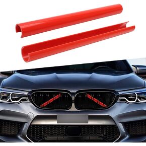 TOMALL Grille Inserts Stripes Trims Compatible with BMW F20 F30 2011-2021 Car V Brace Wrap Covers Exterior Accessories Decoration for 1/2/3/4/5 Series 320i 328i 330i 335i 428i (Red)