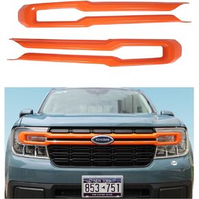 Front Grille Trim Strips For Ford Maverick 2022 2023 2024 Truck Grille Trim Strips Cover Frame Car Decorations Stickers (Bright black)