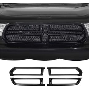 Front Grille Inserts Trim Cover Grill Frame Decoration Exterior Accessories Compatible with Dodge Durango 2011-2020,Black