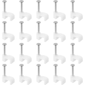 uxcell Cable Clips, 100Pcs 5mm Nail in Cable Clips Circle Cable Clamps Cable Tacks Cord Clips Wire Holder for Cords Management in Kuwait