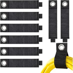 Heavy Duty Storage Straps 17-inch, 8 Pack Extension Cord Holder Storage Wrap Cable Organizer Hook Loop Cable Ties For Hoses, Wires, Ropes, RV, Camping, Boat and Garage Organization