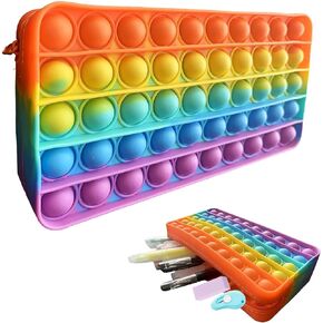 Pop Pencil Case, Fidget Pencil Pen Case Simple Sensory Silicone Bubble Toy, Stationery Storage Bag Decompression Toy for Kids, School Season Gifts, Office Stationery Organizer, Christmas Gifts