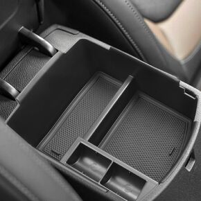 EDBETOS Seltos Center Console Organizer Compatible with KIA Seltos 2020 2021 2022 2023 2024 Accessories Armrest Box Insert Tray Secondary Storage Pallet ABS Plastic Material, Black