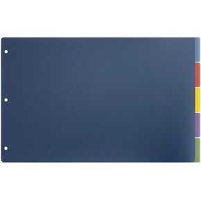 TOPS Cardinal 11x17 Inch Poly Dividers, 5-Tab, Multi-Color (84250)