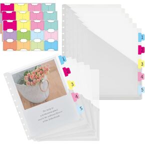 Discbound Pocket Discbound Notebook Dividers Discbound Notebook with tabs Letter Poly Tab Dividers for Discbound Notebooks for Notebook Work Meeting School (Letter size-12)
