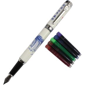Gullor Jinhao 950 Blue and White Porcelain Bamboo with Gift Box and Ink cartridges