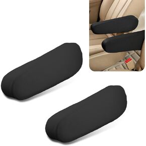 2 PCS Car Front Seat Armrest Cover, Stretch Fabric Breathable Skin-Friendly All-Inclusive Armrest Anti-Scratch Protective Cover, Car Decorative Accessories, Suitable for Most Models (Beige)