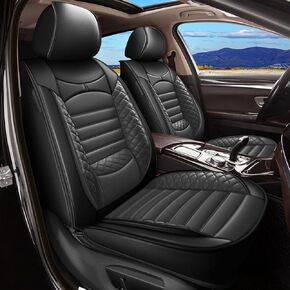 2 Front Seat Covers for Kia Sportage 2009-2025: Faux Leather Soft Comfortable Durable Waterproof(2 Front Seats, Beige)