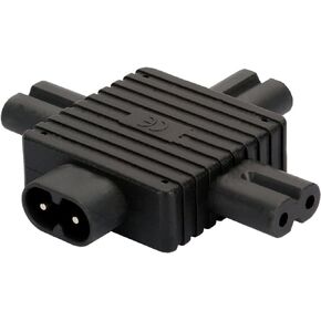 IEC320 Figure 8 C8 Male to 3X Female C7 Splitter Power Adapter for Power Supply 1 in 3 Out