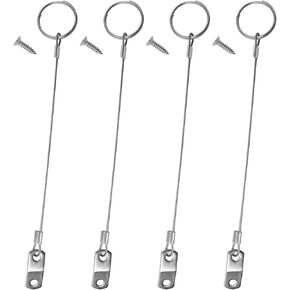 4PCS Cables Marine Hardware Loss Proof 316 Stainless Steel Lanyard Cable Lanyards Safety Cables with Rings and Plastic Coating Safe Cables for Attaching Gopro Helmets and Bikes and Boats