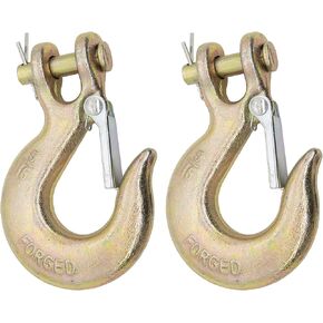 خطاف منزلق Clevis مقاس 5/16 بوصة مع مزلاج أمان، خطاف سلسلة 5/16 g70، خطاف أمان 5/16 مع مزلاج G70 سعة 18,000 رطل لمقطورة سحب ونش نقل شاحنة مقطورة