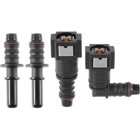 X AUTOHAUX 2 Set 5/16" 7.89mm SAE to 13/32" 10.5mm Nylon Fuel Line Hose Quick Release Connector Disconnect Hose Straight 90 Degree