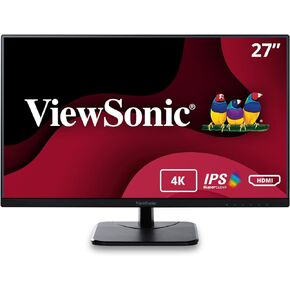 ViewSonic VA2756-4K-MHD 27 Inch IPS 4K Monitor with Ultra-Thin Bezels, HDMI and DisplayPort Inputs for Home and Office