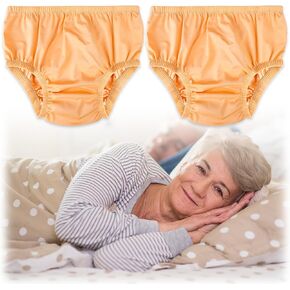 2 Pcs Plus Size Adult Leak-Proof Underwear for Incontinence,Low Noise Reusable Adult Diaper Cover,Incontinence Protective Briefs & Underwear,Silent Like Regular Underwear (Black, XXXX-Large)