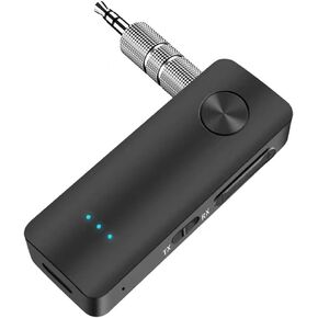 Bluetooth 5.3 Transmitter Receiver for TV to BT Headphone, Low Latency, HiFi 3.5mm AUX Bluetooth Car Adapter, Mini Poratble Wireless Audio Receiver for TV/PC,Car Home Stereo, Airplane, Boat, Gym
