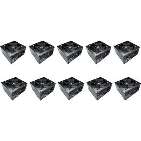 مصدر طاقة Apevia CAPTAIN550-10 ATX مع جميع الكابلات السوداء (10 قطع)