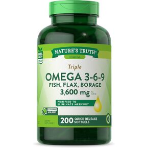 Nature's Truth Fish Flax Borage Triple Omega Tablets