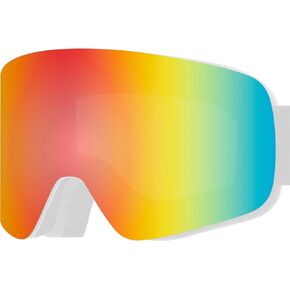 Retrospec Flume Ski & Snowboard Goggle Lenses for Men and Women, Cylindrical - Low-Profile OTG (Over The Glasses) Design and 100% UV Protection for Skiing and Snowboarding