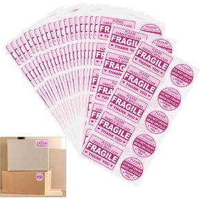 600 PCS Fragile Stickers for Shipping Do Not Trample or Fold Stickers Do Not Drop Labels for Shipping Mailing Envelops Cartons Pallets Adhesive Labels