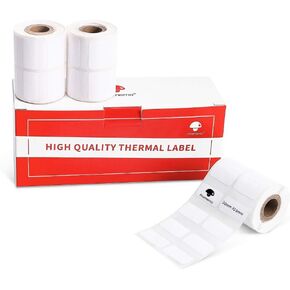 Phomemo 3 Roll 3/4" X 3/8"(20x10mm) Multi-Purpose White Self-Adhesive Label Paper for Phomemo M200/M110/M220/M221/M120 Bluetooth Label Maker, 600 Labels/Roll,Black on White