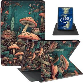 Case for 6.8" Kindle Paperwhite (11th Generation 2021) and Kindle Paperwhite Signature Edition PU Leather 360 Degree Rotating Swivel Stand Smart Cover with Auto Wake/Sleep, Art Cat Watercolor