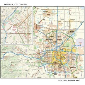Denver, Colorado Wall Map, large - 22.75" x 19.5" Art Quality Print