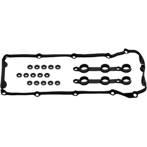 11120030496 Valve Cover Gasket Set by Ortopia Compatible with M54 Engine 2002-2006 BMW E39 E46 E83 E85 325i 325xi 330i 330xi 525i 530i Z4 2.5L 3.0L 11129070990 11121437395…