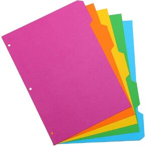 Pukka Pad 5 Part Dividers - 1 Pack of 5 Tab Set, 3-Ring Binder Compatible, 8 1/2 x 11 Inches - Bright Colors