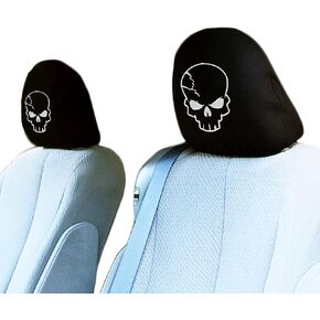 Black Fabric Car Truck Van SUV Seat Headrest Covers with Embroidery Hawaiian Hand Sign Logo Universal Fit for Cars Vans Trucks-Sold by a Pairs