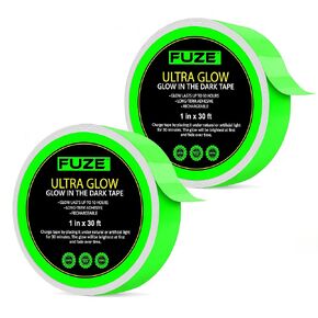 Lockport Glow in The Dark Tape - 2 Pack - 30 Ft x 1 in - Bright - Rechargeable - Reflective - Glow Tape in The Dark - Halloween Decoration, Night Decorations, Safety and Home Marking