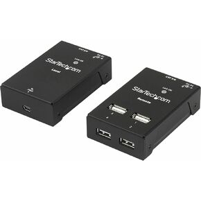 StarTech.com 4-Port USB 2.0 Extender - 130ft (40m) USB Over Cat5/Cat6 Extender - Compact USB 2.0 Over Ethernet Extender (USB2004EXTV)