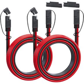 SAE to SAE 1Ft / 14 AWG Extension Cable 15A Quick Disconnect Wire Harness for Automotive, Solar Panel SAE Plug RV, Charging Adapter, Battery (5 Pcs with 10 Cover 5 Adapter) in Kuwait