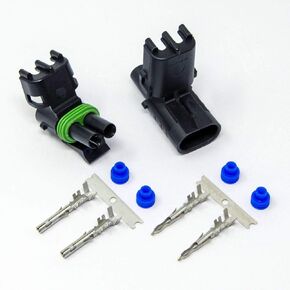 Delphi Packard Weatherpack 2 Pin Terminal Kit 12 AWG