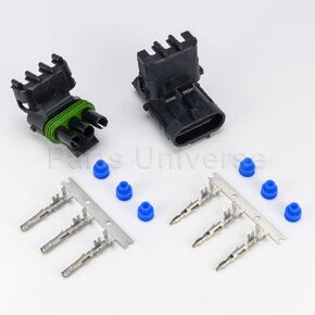 Delphi Packard Weatherpack 3 Pin Terminal Kit 12 AWG