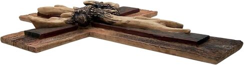Rustic Wood Look Wall Cross Featuring Antlers, Rustic Décor, Religious Themed, 13.5 Inches in Saudi Arabia