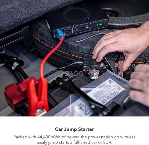 mophie Powerstation GO Compact - Rechargeable Lithium Battery with Portable Car Jump Starter - LED Flashlight, USB Port to Charge Devices - Pearl in Saudi Arabia