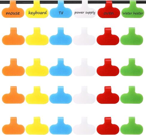 30 Pieces Wire Tags Labels Writable Cord Labels Cable Labels Wire Labels Electrical Multi-Color Wire Labels for Computers Cable Management and Identification(6 Colors) in Saudi Arabia