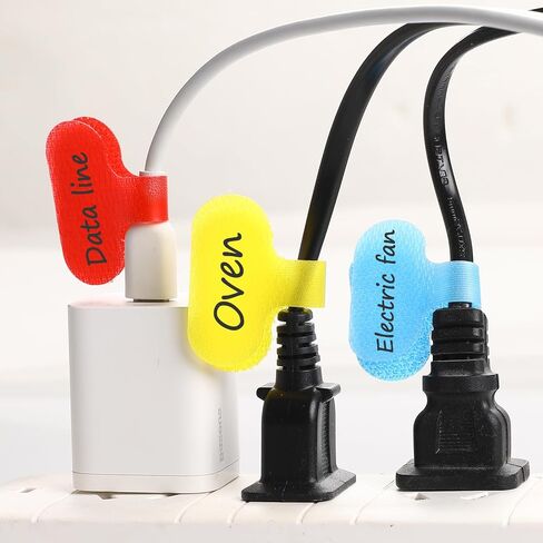 30 Pieces Wire Tags Labels Writable Cord Labels Cable Labels Wire Labels Electrical Multi-Color Wire Labels for Computers Cable Management and Identification(6 Colors) in Saudi Arabia