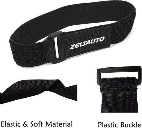 Elastic Cinch Straps Hook 16Inch (2 Pack),Multipurpose Strong Reusable Loop Cable Ties for Securing & Organizing Cables Extension Cords Ropes Hoses Bike RV in Saudi Arabia