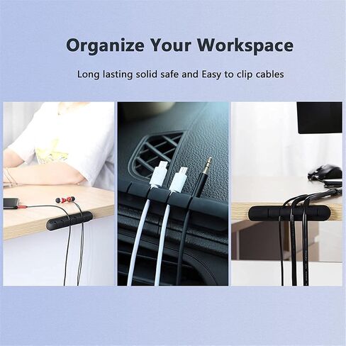 Cord Desk Holder Winder Desktop Tidy Management Silicone Cable Organizer Clips Holder for Mouse Keyboard Earphone Headset in Saudi Arabia