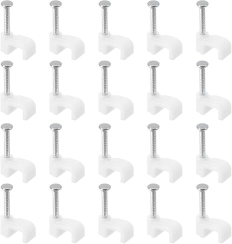 uxcell Cable Clips, 100Pcs 4mm Nail in Cable Clips Circle Cable Clamps Cable Tacks Cord Clips Wire Holder for Cords Management in Saudi Arabia