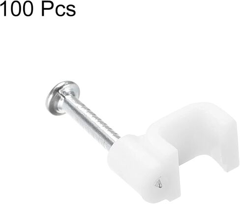 uxcell Cable Clips, 100Pcs 4mm Nail in Cable Clips Circle Cable Clamps Cable Tacks Cord Clips Wire Holder for Cords Management in Saudi Arabia