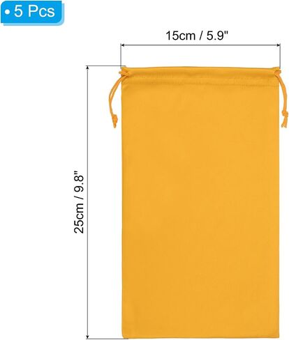 PATIKIL Ski Goggle Bag 5.9 x 9.8 Inch, 5 Pcs Microfiber Snow Goggles Protective Sunglass Bag Pouch Foldable Adjustable Drawstring Bag for Camera Lenses Sunglasses Eyeglasses, Orange in Saudi Arabia