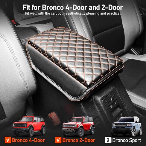 غطاء مسند ذراع وحدة التحكم المركزية لملحقات Ford Bronco 2021 2022 2023، يمنع خدوش الكلاب غطاء مسند ذراع مقاوم للماء مناسب Bronco 2/4 باب، وسادة وحدة التحكم المركزية مسند ذراع غطاء صندوق المقعد in Kuwait