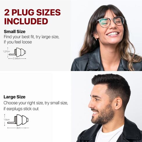 Motorcycle Ear Plugs 2 Pairs, Wind Noise Reduction & Prevent Hearing Damage, Soft Comfortable Reusable Earplugs for Motorsports, Touring, Racing, Riding, Shooting, 2 Sizes Fit All Ear Canal in Saudi Arabia