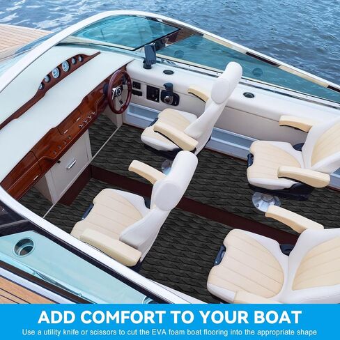 8 Pcs EVA Foam Boat Decking Non Slip Deck Pad Surfboard Traction Pad Boat Flooring Sheet for Boat Kayak Canoe Yacht Pool Step Sup Board, 15'' x 10'' in Saudi Arabia