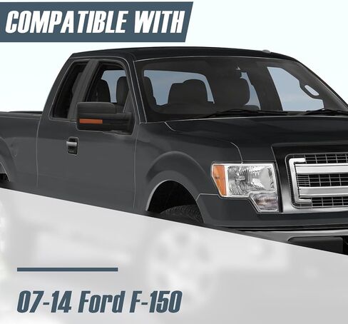 مرآة سحب مناسبة 07-14 F150 تعمل بالطاقة مع إشارة كهرمانية باللون الأسود الأيمن للركاب استبدال المرآة الجانبية in Saudi Arabia